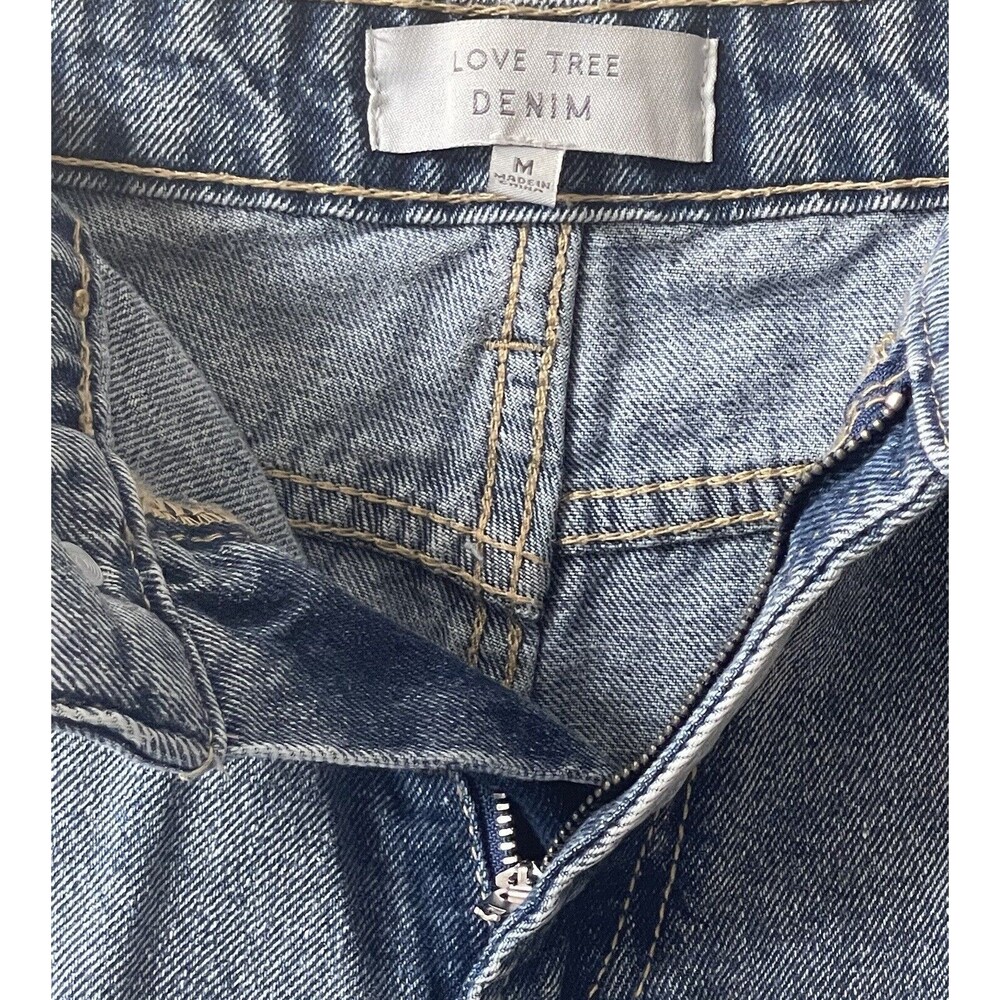 LOVE TREE DENIM JEAN SHORTS SIZE M FRAYED DISTRESSED (see pics for measurements) - Picture 4 of 10